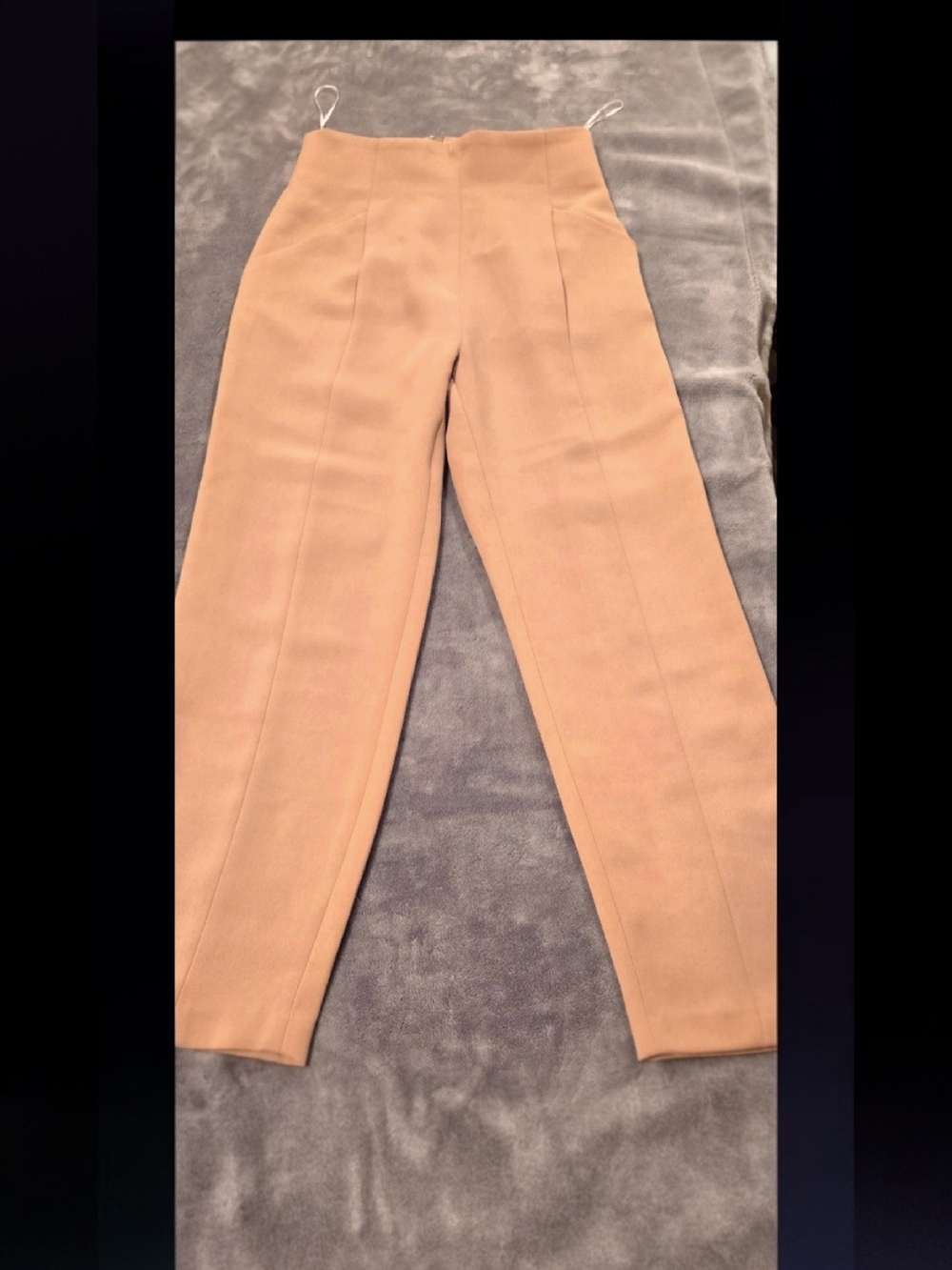 ELLIATT Tan High Waisted Tailored Ankle Trousers Pants Zip Back Size S